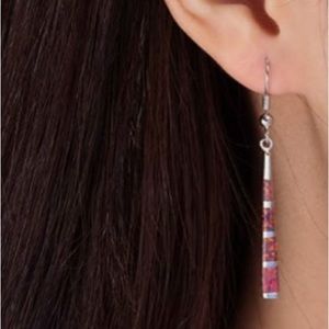 NWT-Opal bar sterling silver drop earrings